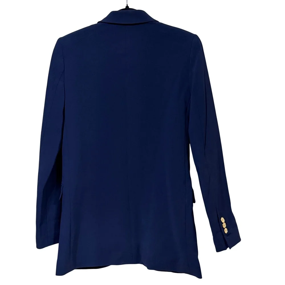 Michael Michael Kors Navy Blue Nautical Blazer Gold Button Size 00 Career Jacket
